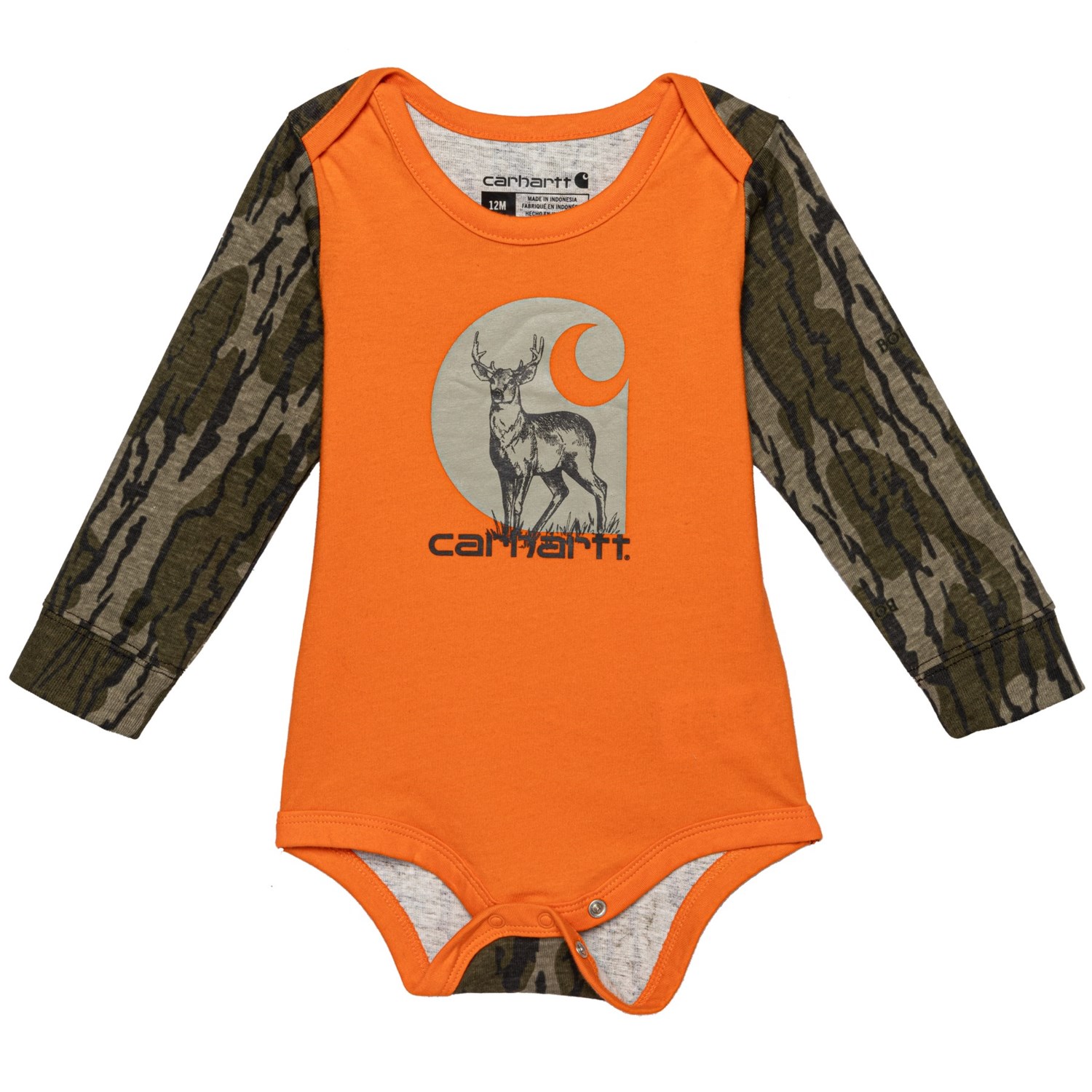 Carhartt Infant Boys CA6320 Stag Baby Bodysuit - Long Sleeve