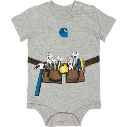 Carhartt Infant Boys CA6500 Toolbelt Baby Bodysuit - Short Sleeve in L Gry Htr