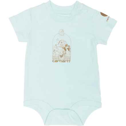 Carhartt Infant Boys CA6644 Farm Baby Bodysuit - Short Sleeve in Lt Blue