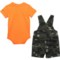 2XWAU_2 Carhartt Infant Boys CG8852 Baby Bodysuit and Canvas Shortalls Set - Short Sleeve
