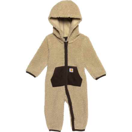 Carhartt Infant Boys CM8718 Fleece Hooded Coveralls - Zip Front, Long Sleeve in Winter Twig