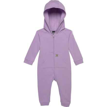 Carhartt Infant Boys CM9726 Fleece Hooded Bunting - Zip Front, Long Sleeve in Lupine Heather