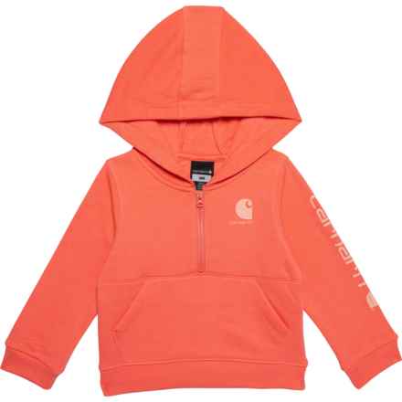 Carhartt Infant Girls CA7010 Logo Hoodie - Zip Neck in Lt Orange