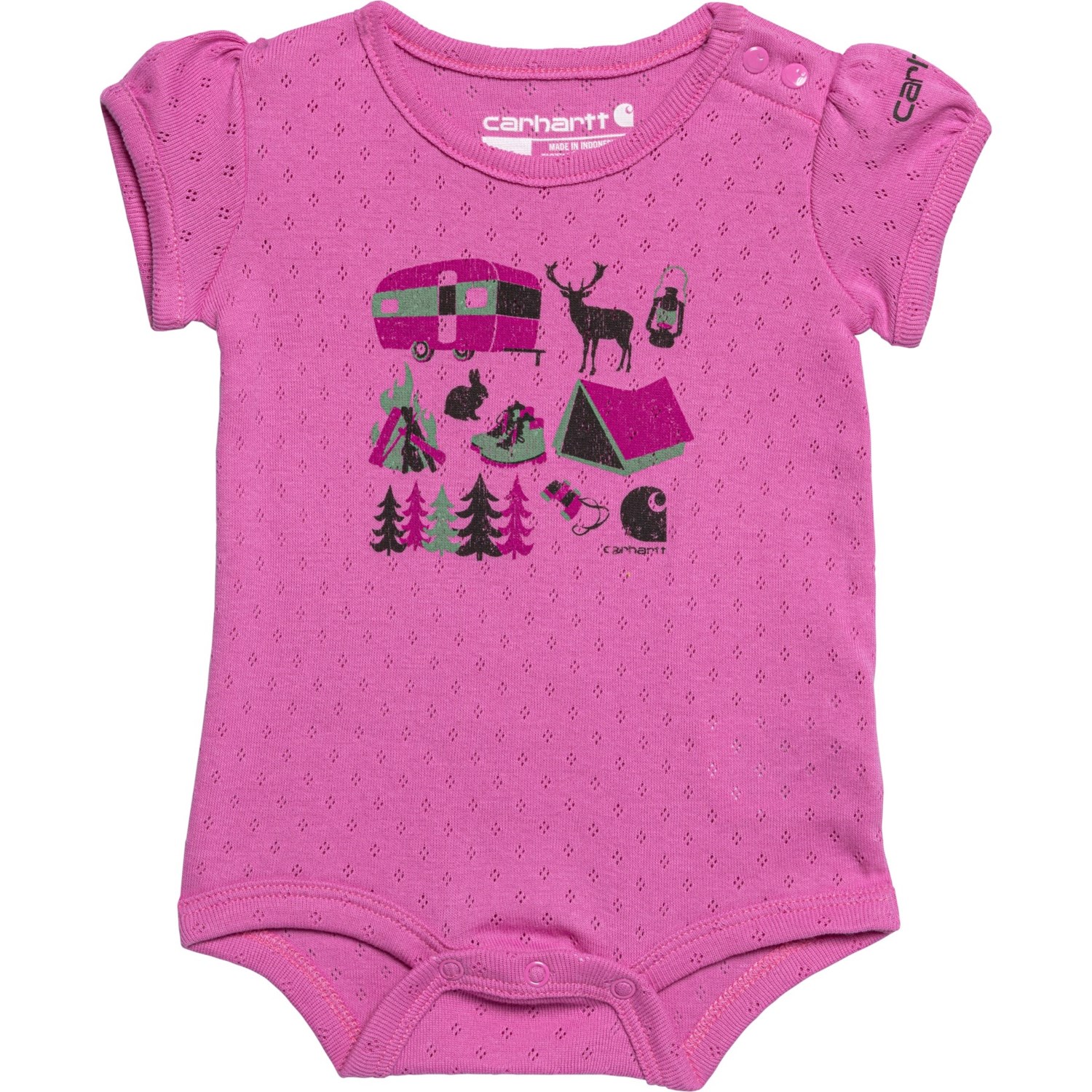 Carhartt Infant Girls CA9950 Explore More Baby Bodysuit - Short Sleeve