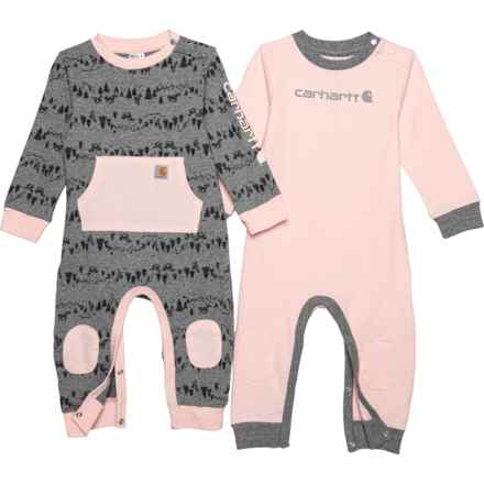Carhartt Infant Girls CG9810 Coveralls - 2-Piece, Long Sleeve in Charcoal Grey Heather