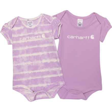 Carhartt Infant Girls CG9840 Baby Bodysuits - 2-Pack, Short Sleeve in Lupine