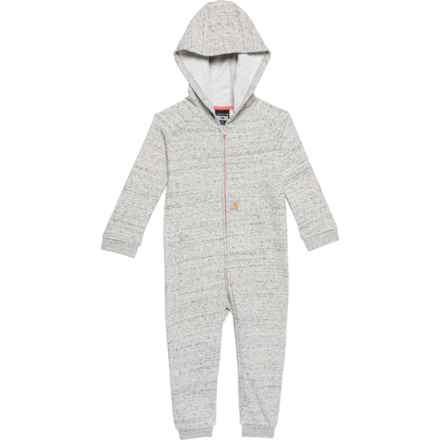 Carhartt Infant Girls CM9734 Zip-Front Hooded Coveralls - Long Sleeve in Heather Grey