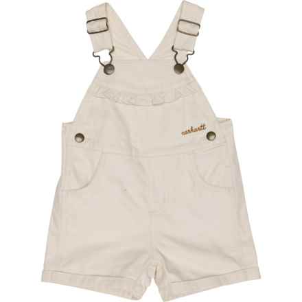 Carhartt Infant Girls CM9748 Canvas Ruffle Front Shortall in Light Beige