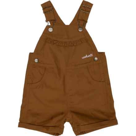 Carhartt Infant Girls CM9748 Canvas Ruffle Front Shortalls in Brown