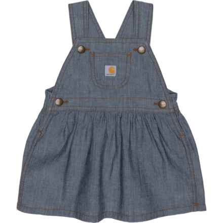Carhartt Infant Girls CY9711 Chambray Denim Jumper - Sleeveless in Med Wsh Dn