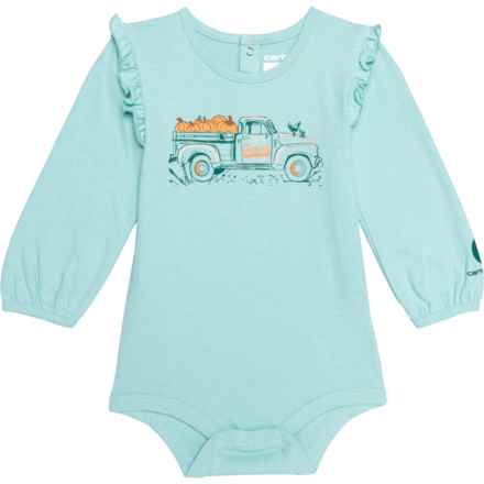 Carhartt Infant Girls Graphic Baby Bodysuit - Long Sleeve in Pastel Turquoise
