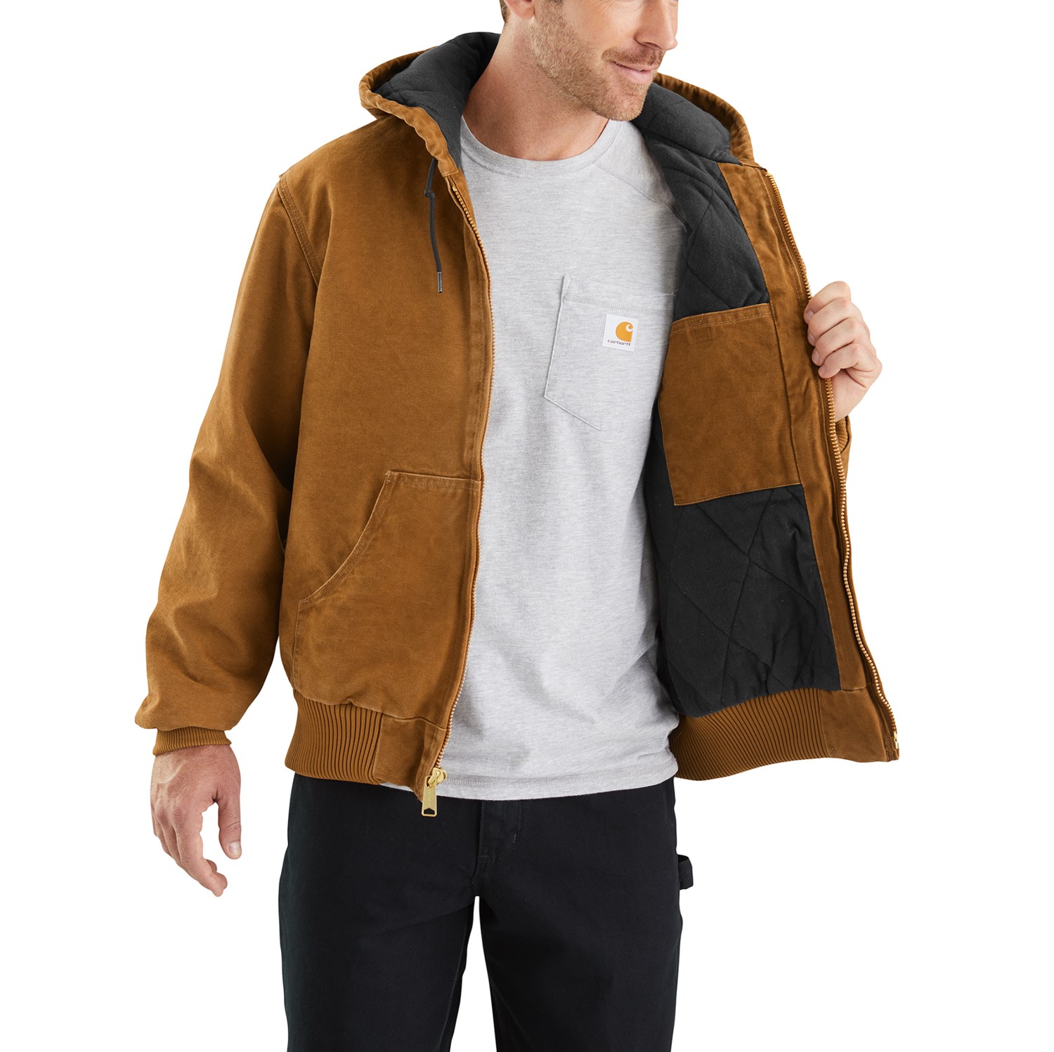 Carhartt J130 FlannelLined Sandstone Active Jacket (For Big and Tall Men)