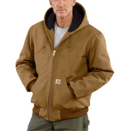 Carhartt J140 Big and Tall Firm Duck Active Flannel-Lined Jacket - Insulated, Factory Seconds in Carhartt Brown