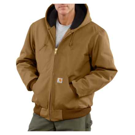 Carhartt J140 Big and Tall Firm Duck Active Flannel-Lined Jacket - Insulated in Carhartt Brown