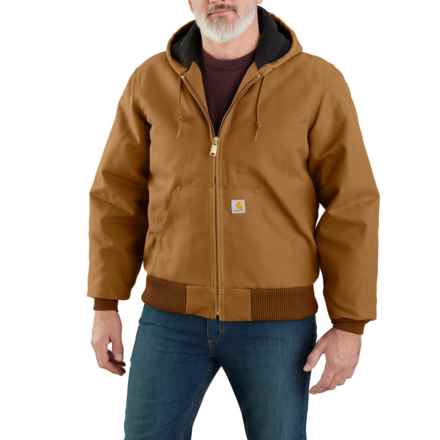 Carhartt J140 Big and Tall Firm Duck Active Flannel-Lined Jacket - Insulated in Carhartt Brown
