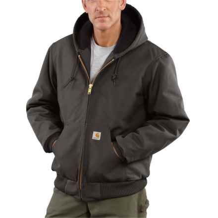 Carhartt J140 Firm Duck Active Flannel-Lined Jacket - Insulated in Gravel