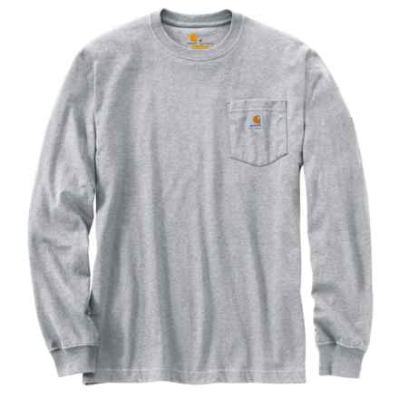 Carhartt K126 Big and Tall Loose Fit Heavyweight Pocket T-Shirt - Long Sleeve, Factory Seconds in Heather Gray