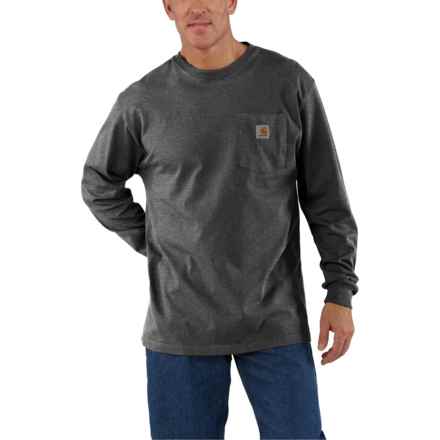 Carhartt K126 Big and Tall Loose Fit Workwear Pocket T-Shirt - Long Sleeve, Factory Seconds in Carbon Heather