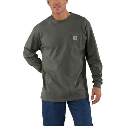 Carhartt K126 Big and Tall Loose Fit Workwear Pocket T-Shirt - Long Sleeve, Factory Seconds in Peat