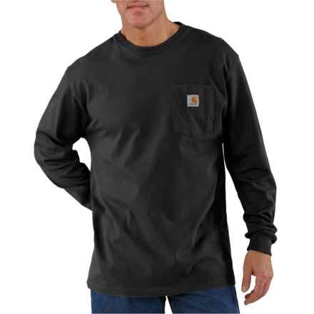 Carhartt K126 Loose Fit Heavyweight Pocket T-Shirt - Long Sleeve, Factory Seconds in Black