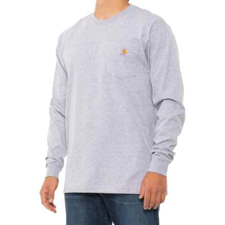 Carhartt K126 Loose Fit Heavyweight Pocket T-Shirt - Long Sleeve, Factory Seconds in Heather Grey