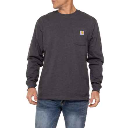 Carhartt K126 Loose Fit Workwear Pocket T-Shirt - Long Sleeve, Factory Seconds in Carbon Heather