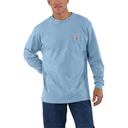 Carhartt K126 Tall Loose Fit Heavyweight Pocket T-Shirt - Long Sleeve in Neptune/Dew Drop