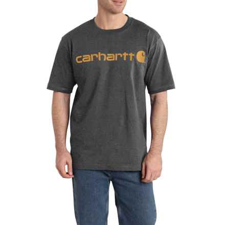 Carhartt K195 Big and Tall Dearborn Loose Fit Heavyweight Logo T-Shirt - Short Sleeve in Carbon Heather