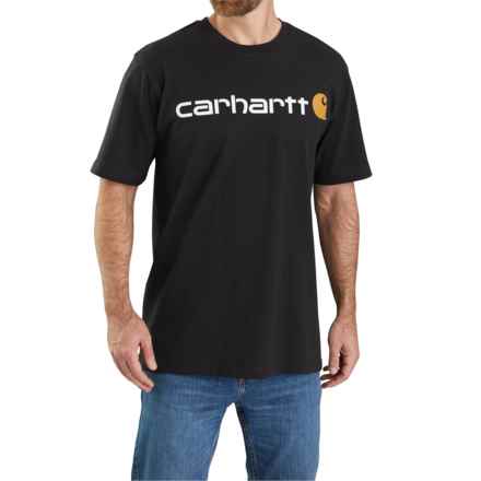 Carhartt K195 Big and Tall Loose Fit Heavyweight Logo T-Shirt - Short Sleeve, Factory Seconds in Black