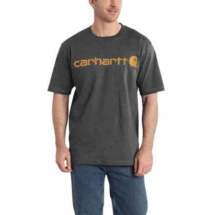 Carhartt K195 Big and Tall Loose Fit Heavyweight Logo T-Shirt - Short Sleeve, Factory Seconds in Carbon Heather