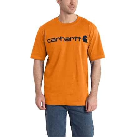 Carhartt K195 Big and Tall Loose Fit Heavyweight Logo T-Shirt - Short Sleeve, Factory Seconds in Marmalade Heather