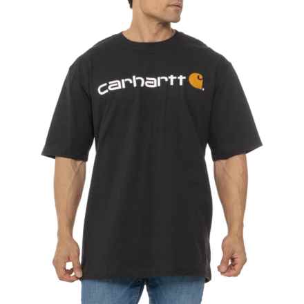 Carhartt K195 Big and Tall Loose Fit Heavyweight Logo T-Shirt - Short Sleeve in Black