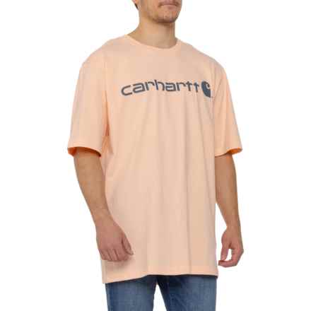 Carhartt K195 Big and Tall Signature Logo Graphic T-Shirt - Short Sleeve in Tropical Peach