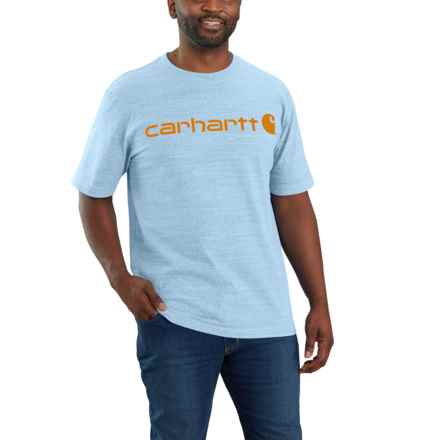 Carhartt K195 Loose Fit Heavyweight Logo T-Shirt - Short Sleeve in Moonstone Snow Heather