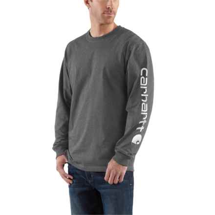 Carhartt K231 Big and Tall Loose Fit Heavyweight Logo T-Shirt - Long Sleeve, Factory Seconds in Carbon Heather