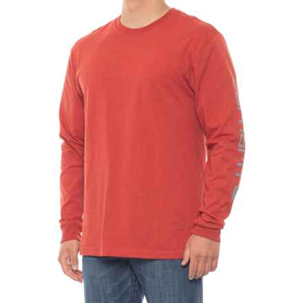 Carhartt K231 Big and Tall Loose Fit Heavyweight Logo T-Shirt - Long Sleeve in Chili Pepper Heather