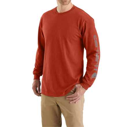 Carhartt K231 Big and Tall Loose Fit Heavyweight Logo T-Shirt - Long Sleeve in Chili Pepper Heather