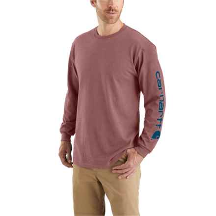 Carhartt K231 Loose Fit Heavyweight Logo T-Shirt - Long Sleeve in Apple Butter Heather