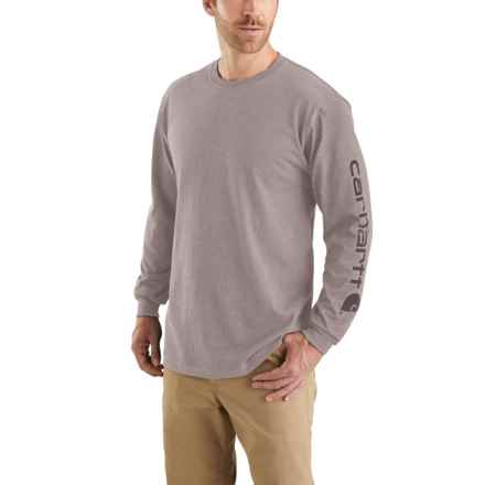 Carhartt K231 Loose Fit Heavyweight Logo T-Shirt - Long Sleeve in Ash Violet Heather