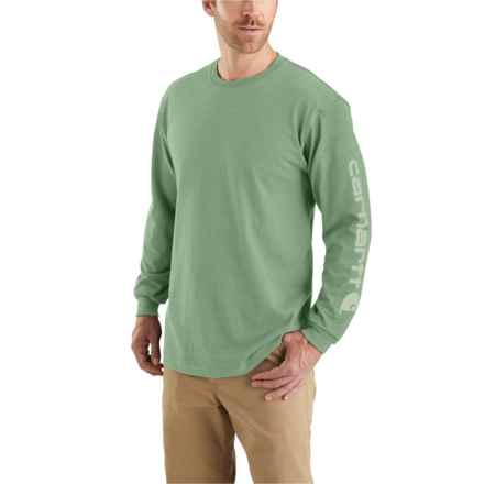 Carhartt K231 Loose Fit Heavyweight Logo T-Shirt - Long Sleeve in Loden Frost Heather