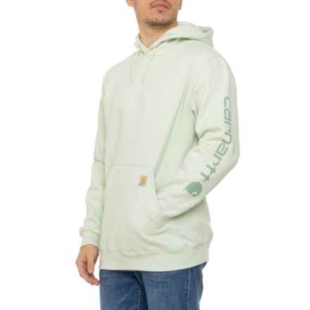 Carhartt K288 Big and Tall Loose Fit Midweight Logo Graphic Hoodie in Tender Greens