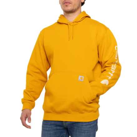 Carhartt K288 Big and Tall Loose Fit Midweight Logo Sleeve Graphic Hoodie - Factory Seconds in Honeycomb