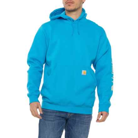 Carhartt K288 Loose Fit Midweight Logo Graphic Hoodie in Atomic Blue