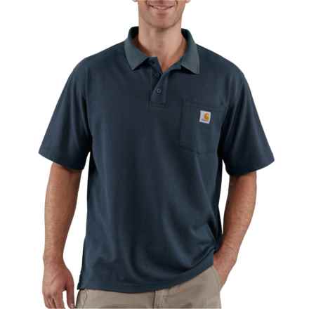 Carhartt K570 Big and Tall Loose Fit Midweight Pocket Polo Shirt - Short Sleeve in Navy