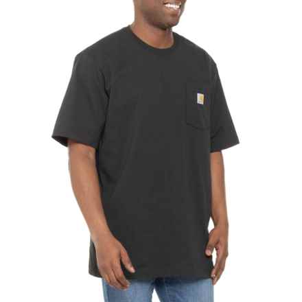 Carhartt K87 Big and Tall Loose Fit Heavyweight Pocket T-Shirt - Short Sleeve, Factory Seconds in Black