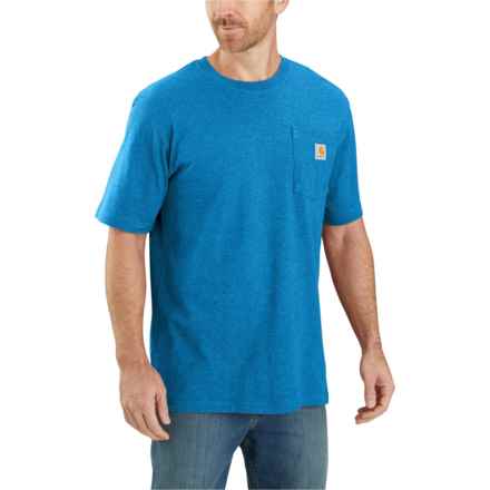 Carhartt K87 Big and Tall Loose Fit Heavyweight Pocket T-Shirt - Short Sleeve in Marine Blue Heather