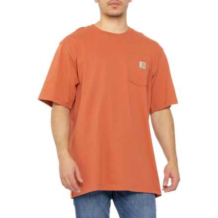 Carhartt K87 Big and Tall Loose Fit Heavyweight Pocket T-Shirt - Short Sleeve in Terracotta