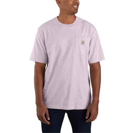Carhartt K87 Loose Fit Heavyweight Pocket T-Shirt - Short Sleeve in Amethyst Fog Nep