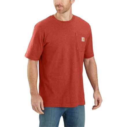 Carhartt K87 Loose Fit Heavyweight Pocket T-Shirt - Short Sleeve in Chili Pepper Heather