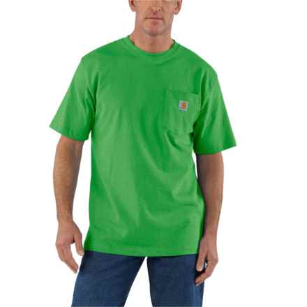 Carhartt K87 Loose Fit Heavyweight Pocket T-Shirt - Short Sleeve in Holly Green Heather